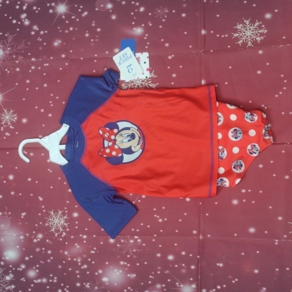 Disney junior Minnie blue red2 piece swim set size 3t